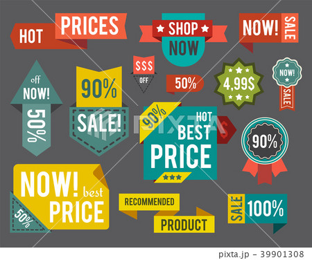 Set of Label, Sticker Titles Vector Illustration 39901308