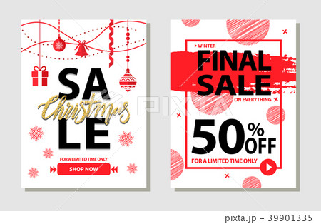 Winter Final Sale Posters Set Vector Illustration Winter Final Sale Posters Set Vector Illustration 39901335