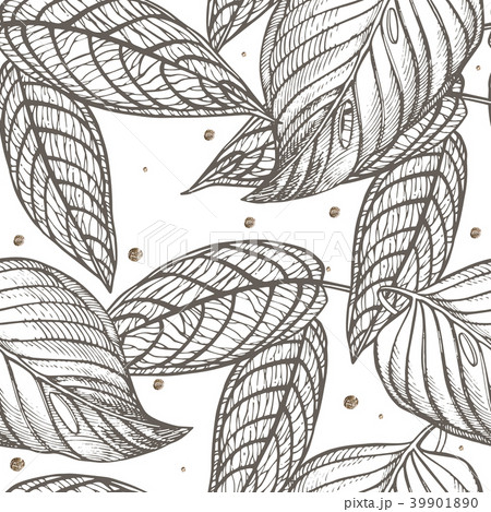 Jungle leaves seamless vector floral pattern Jungle leaves seamless vector floral pattern 39901890