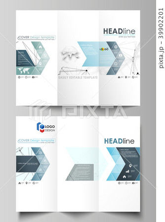 Tri-fold brochure business templates on both sides 39902201