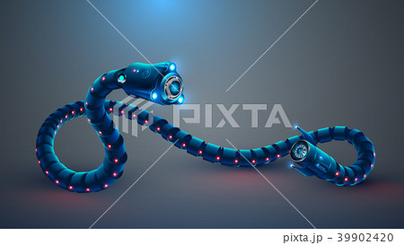 Robot snake. Autonomous drone with fpv camera and Robot snake. Autonomous drone with fpv camera and 39902420