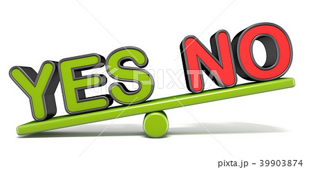 Yes Or No Teeter Overbalance Concept 3dのイラスト素材