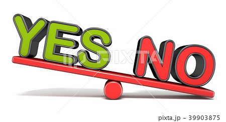 Yes Or No Teeter Overbalance Concept 3dのイラスト素材