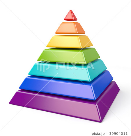 Colorful pyramid with seven levels 3D 39904011