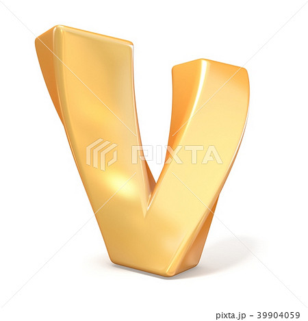 Orange twisted font uppercase letter V 3D Orange twisted font uppercase letter V 3D 39904059