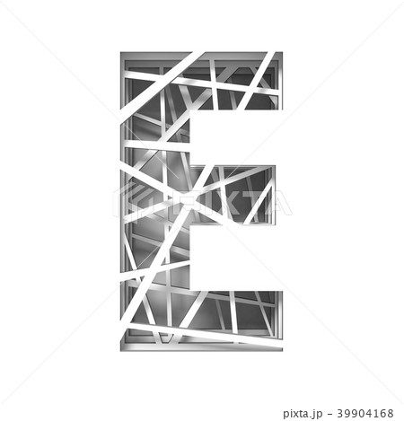 Paper cut out font letter E 3D 39904168