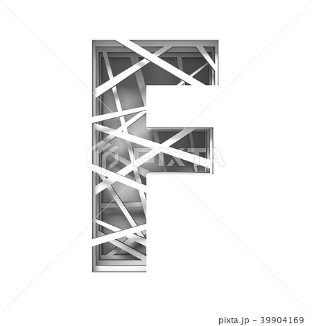 Paper cut out font letter F 3D 39904169