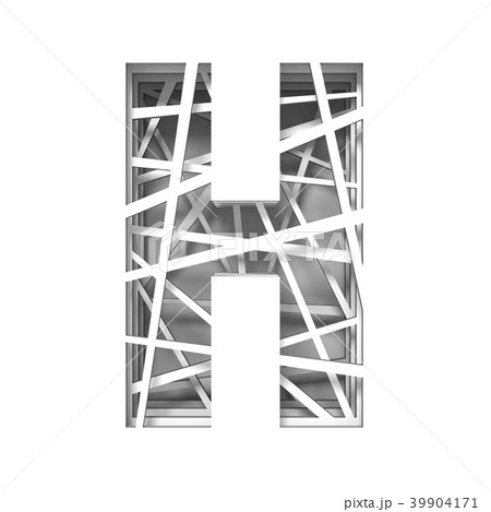 Paper cut out font letter H 3D 39904171