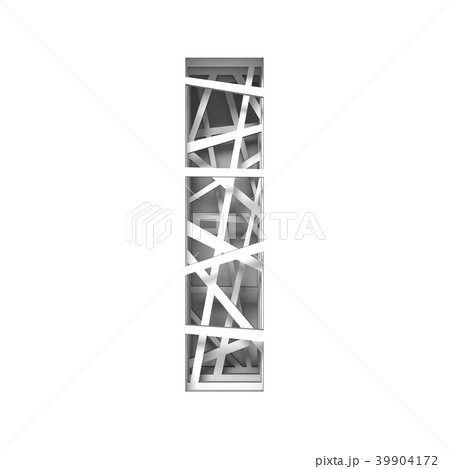 Paper cut out font letter I 3D 39904172