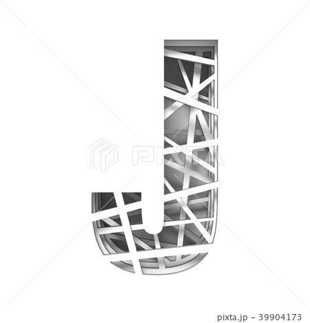 Paper cut out font letter J 3D 39904173