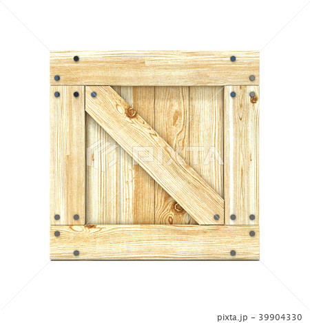Wooden box. Front view. 3D Wooden box. Front view. 3D 39904330