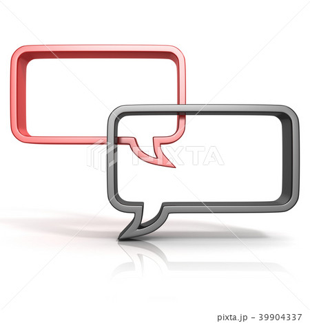 Black and red speech bubbles 3D Black and red speech bubbles 3D 39904337
