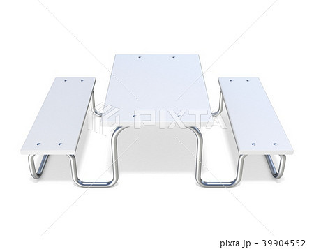 White picnic table 3D 39904552