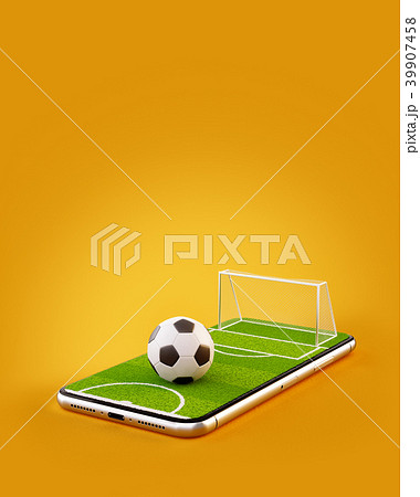 Unusual 3d illustration of a soccer field Unusual 3d illustration of a soccer field 39907458