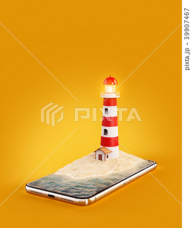Unusual 3d illustration of a Lighthouse 39907467