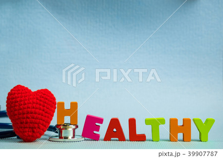 Text healthy alphabet with stethoscope, healthy 39907787