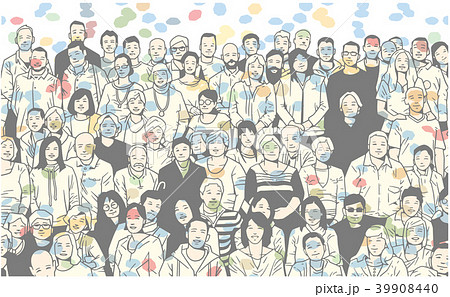 Illustration Of People Smiling Posing Photographのイラスト素材