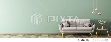 Modern interior with sofa panorama 3d rendering Modern interior with sofa panorama 3d rendering 39909086