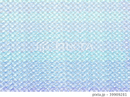 波模様　和風 手描き 39909281