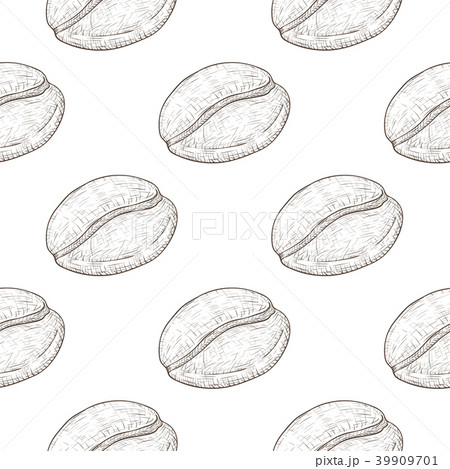 Coffee beans. Seamless pattern. Hand drawn sketch 39909701