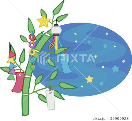 七夕飾りと天の川のイラスト素材のイラスト素材