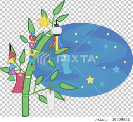 Illustration material of Tanabata decoration and Milky Way 39909928
