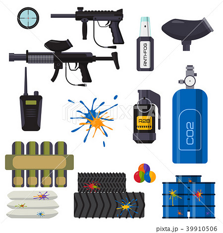 Paintball club icons protection uniform and sport Paintball club icons protection uniform and sport 39910506