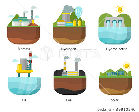 Generation energy types power plant vector 39910546