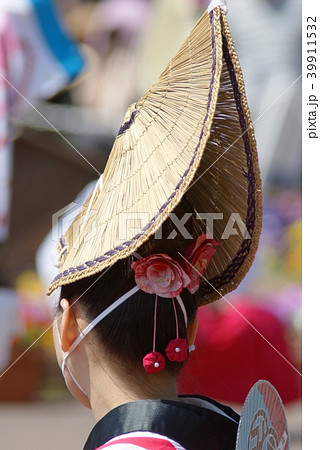 阿波踊り 髪飾りの写真素材