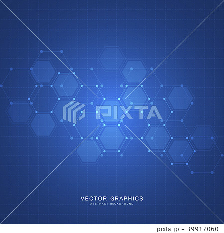 Technology background with hexagons. Molecular Technology background with hexagons. Molecular 39917060