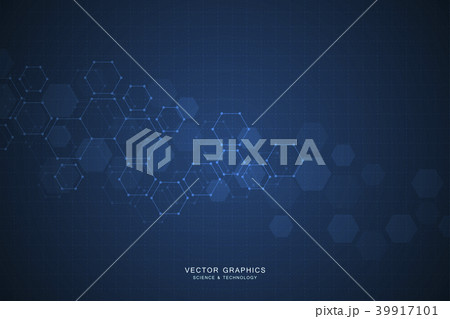 Technology background with hexagons. Molecular 39917101
