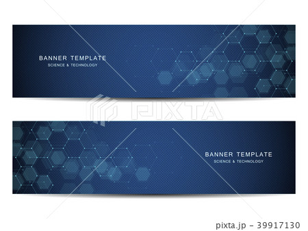Science and technology banners. Molecular and Science and technology banners. Molecular and 39917130