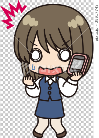 Female office worker _ smartphone _ surprised Female office worker _ smartphone _ surprised 39917745