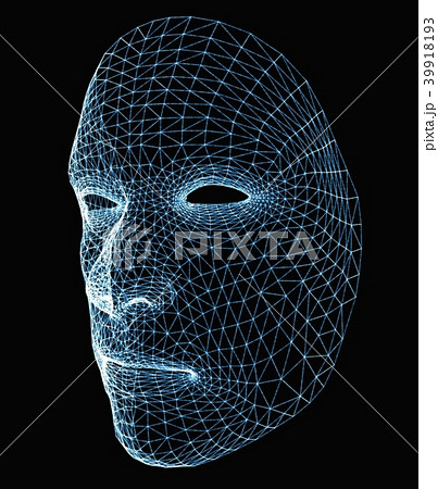 Human face consisting of luminous lines 39918193