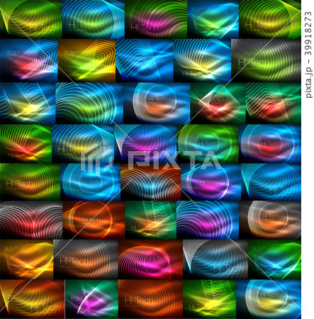Mega collection of shiny glowing shapes on dark Mega collection of shiny glowing shapes on dark 39918273