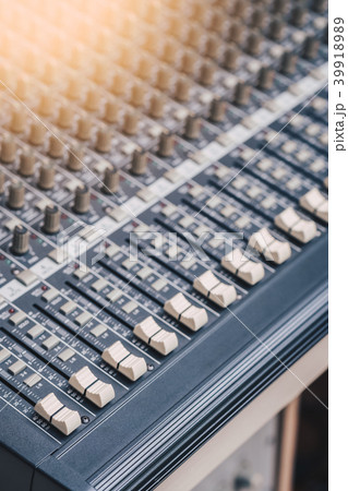 audio mixing console, recording concept background audio mixing console, recording concept background 39918989
