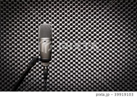 condenser microphone in recording studio 39919103