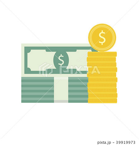 Capital flat, coin and banknotes 39919973