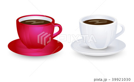 Red and white coffe cup mockups on plate Red and white coffe cup mockups on plate 39921030