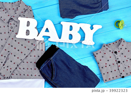 Baby-boy brand clothes background. 39922323