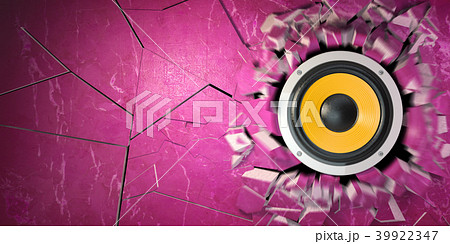 Powerful audio speakers broke concrete wall Powerful audio speakers broke concrete wall 39922347