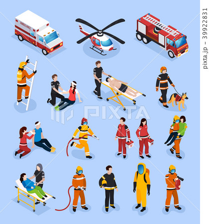 Rescue Teams Isometric Set 39922831