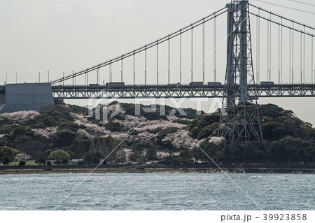桜咲く関門海峡の景色 桜咲く関門海峡の景色 39923858