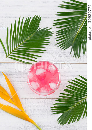 Watermelon fresh drink decorate with fern leaves 39929776