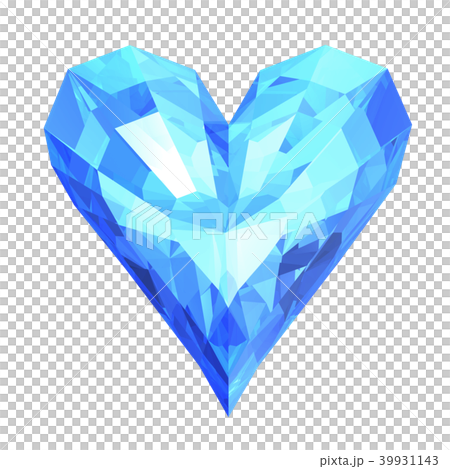 ハート、クリスタル（ブルー）のイラスト素材 [39931143] - PIXTA