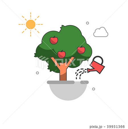 Timeline infographic of planting tree process, business concept flat design 39931366