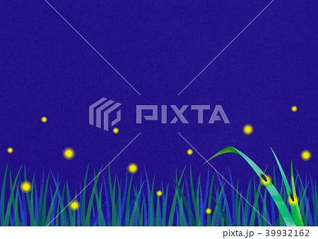 背景素材_ゲンジボタル（紺） 39932162