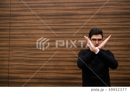 stop hand gesture forbidden rejection decline 39932377
