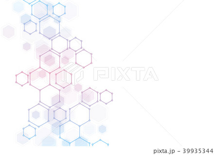 Hexagon background design. Geometric abstract background with molecular structure. 39935344