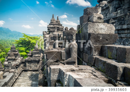 Statue of Buddha. Borobudur temple. Indonesia Statue of Buddha. Borobudur temple. Indonesia 39935603